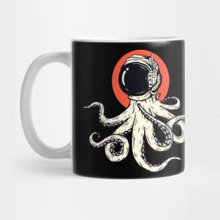 Vintage Astronaut Octopus Sketch // Retro Space Octopus Mug